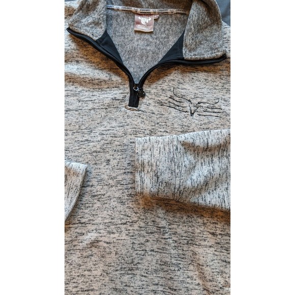 Cowboy Hardware Men's 1/4 Zip Fleece Pullover LARGE Western Sweater Jacket - Picture 2 of 8
